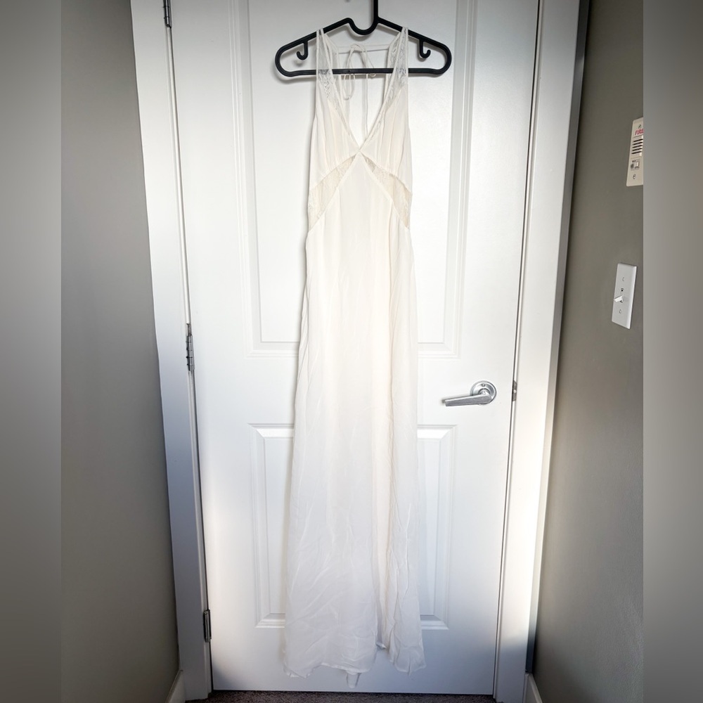 Reformation Zarrah Ivory Wedding Dress Cutout Maxi Size 4 - Picture 4 of 7
